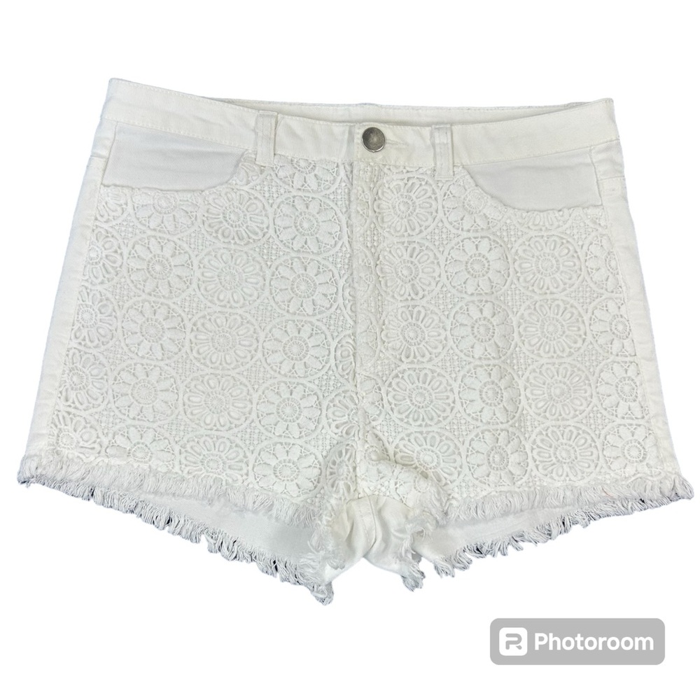 Divided Crochet Jean Shorts Size 10 Women's